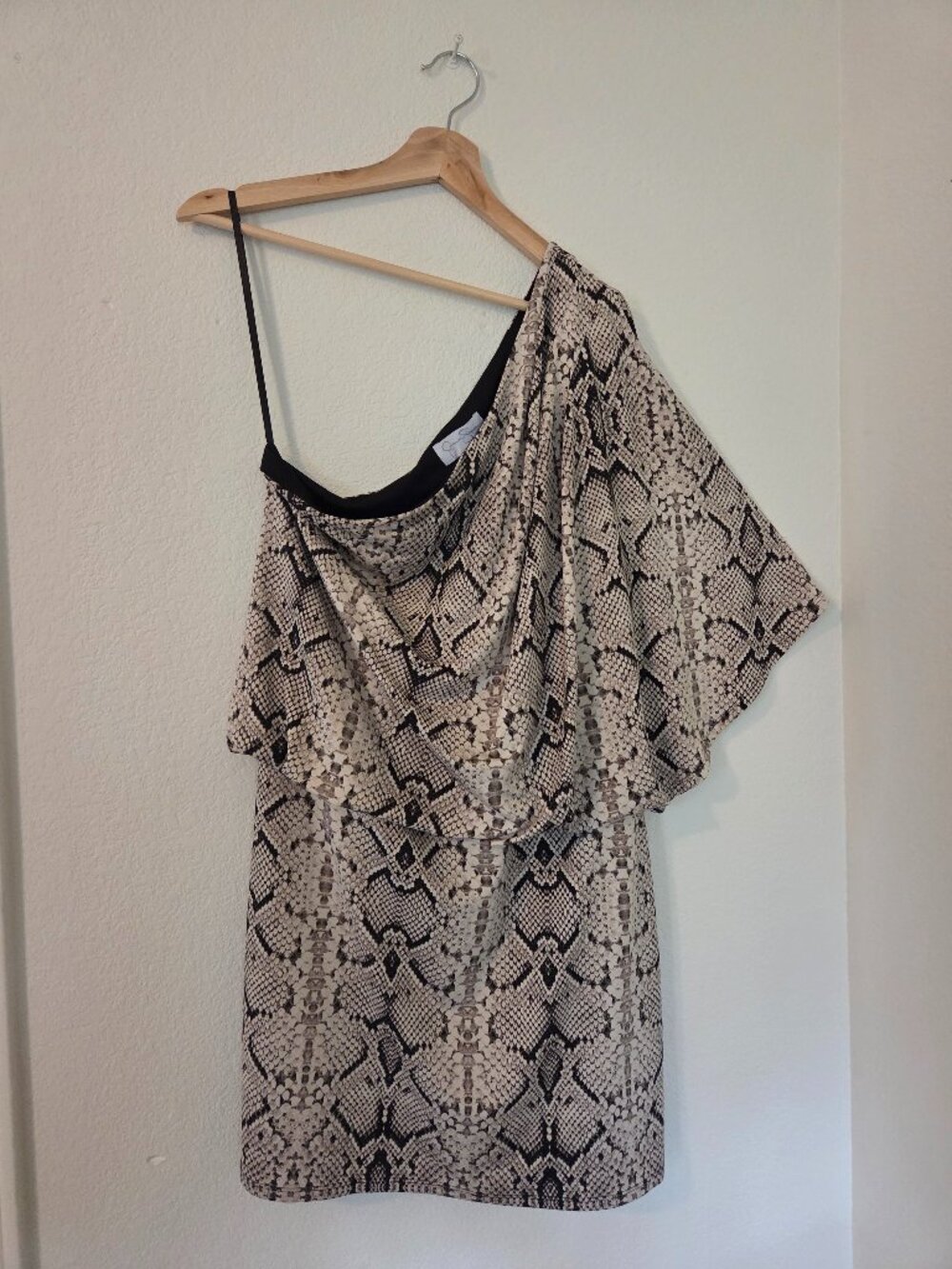 Jessica Simpson One-Strap Faux Snakeskin Dress